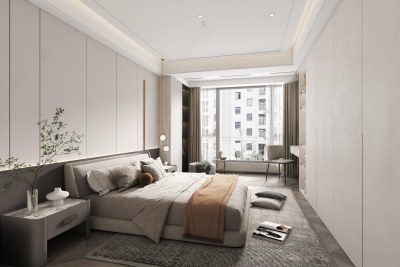 现代主卧室3D模型下载